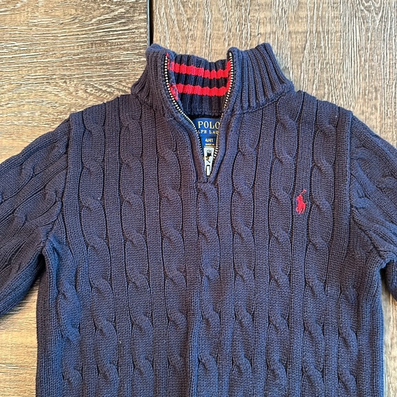Navy Polo sweater, 4T. - Picture 2 of 4